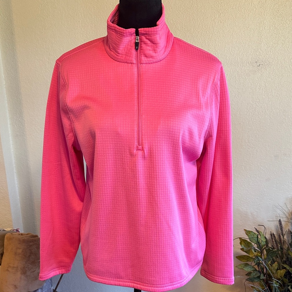 Izod Vibrant Pink Women's Quarter-Zip Knit Jacket